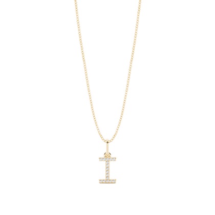 Yellow Gold Initial Diamond Pendants