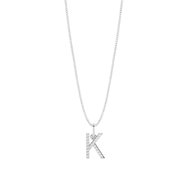 K Diamond Initial Pendant Necklace