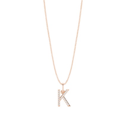 Rose Gold Initial Diamond Pendants