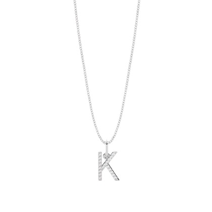 K Diamond Initial Pendant Necklace