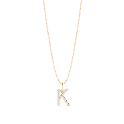 Yellow Gold Initial Diamond Pendants