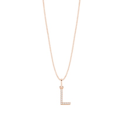 Rose Gold Initial Diamond Pendants