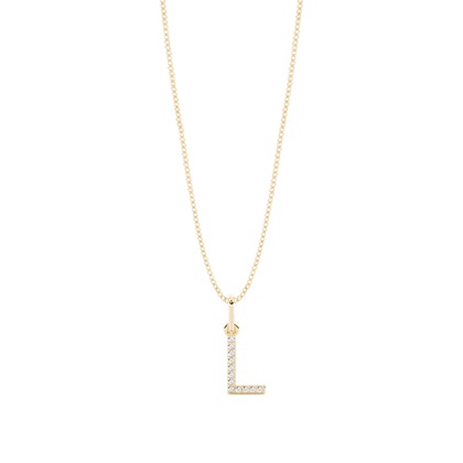 Yellow Gold Initial Diamond Pendants