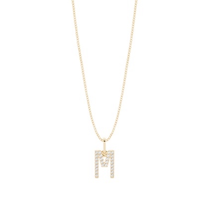Yellow Gold Initial Diamond Pendants