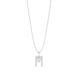 M Diamond Initial Pendant Necklace