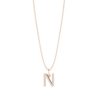 Rose Gold Initial Diamond Pendants