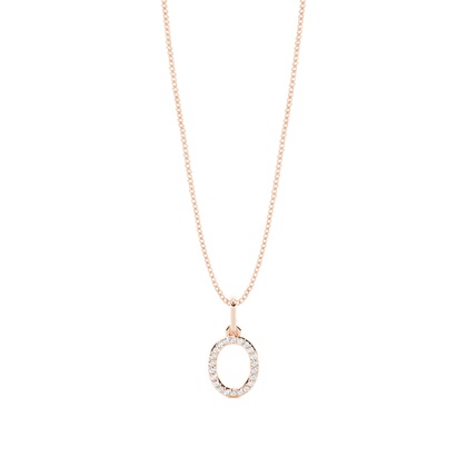 Rose Gold Initial Diamond Pendants