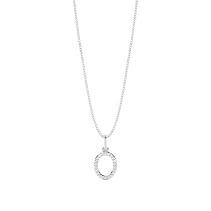 O Diamond Initial Pendant Necklace