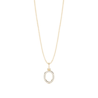 Yellow Gold Initial Diamond Pendants