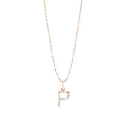 Rose Gold Initial Diamond Pendants
