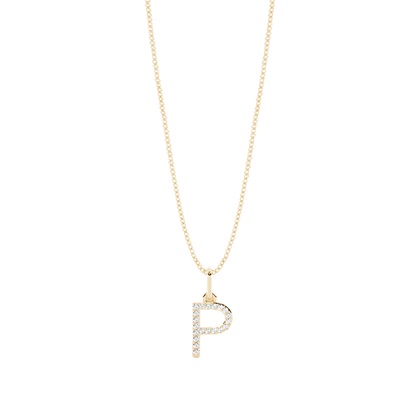 Yellow Gold Initial Diamond Pendants
