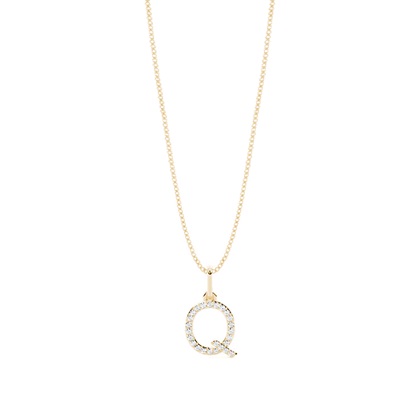 Yellow Gold Initial Diamond Pendants