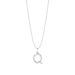 Q Diamond Initial Pendant Necklace