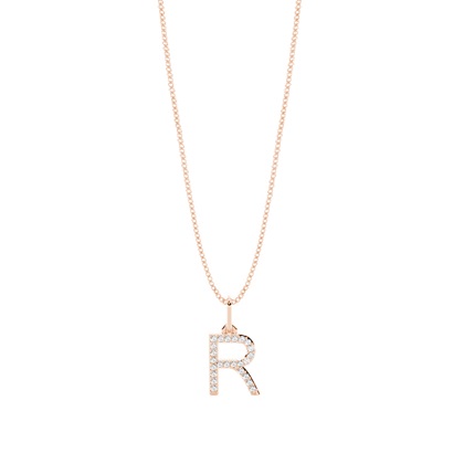 Rose Gold Initial Diamond Pendants