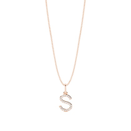 Rose Gold Initial Diamond Pendants