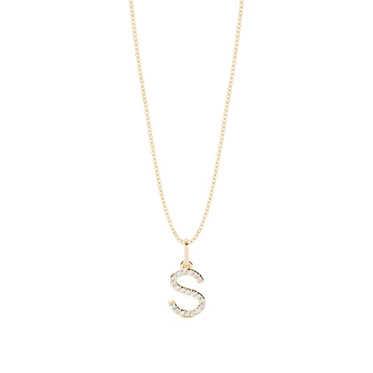 Yellow Gold Initial Diamond Pendants