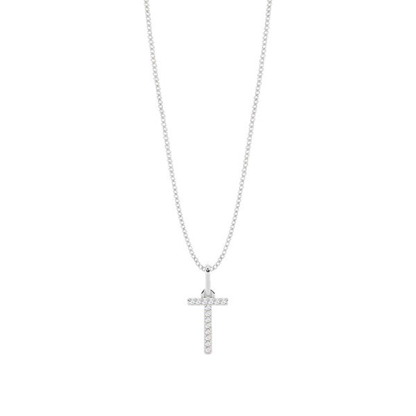 T Diamond Initial Pendant Necklace