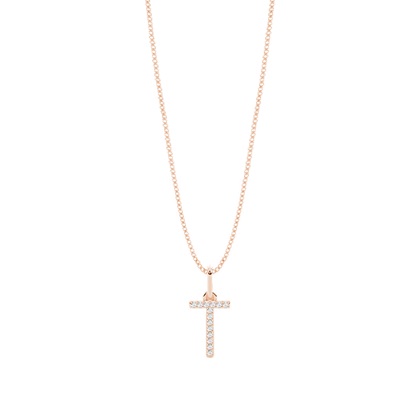 Rose Gold Initial Diamond Pendants