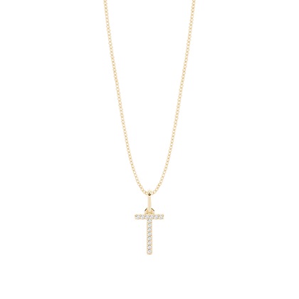 Yellow Gold Initial Diamond Pendants