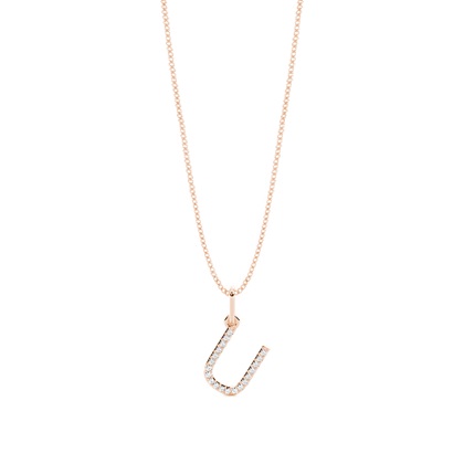 Rose Gold Initial Diamond Pendants