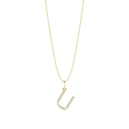 Yellow Gold Initial Diamond Pendants