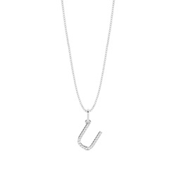 Diamant Anhänger Kette Buchstabe U