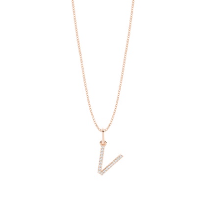 Rose Gold Initial Diamond Pendants