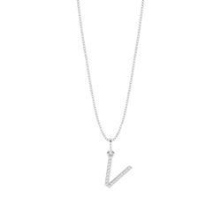 Diamant Anhänger Kette Buchstabe V