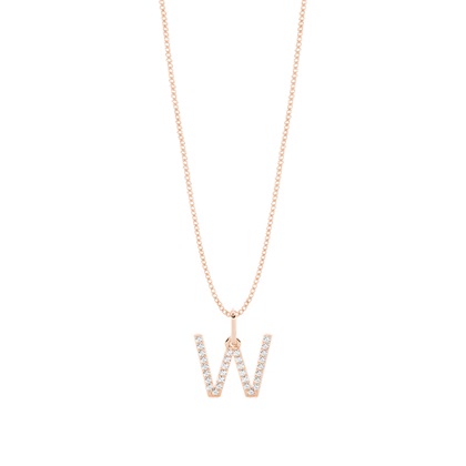 Rose Gold Initial Diamond Pendants
