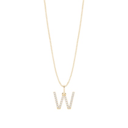 Yellow Gold Initial Diamond Pendants