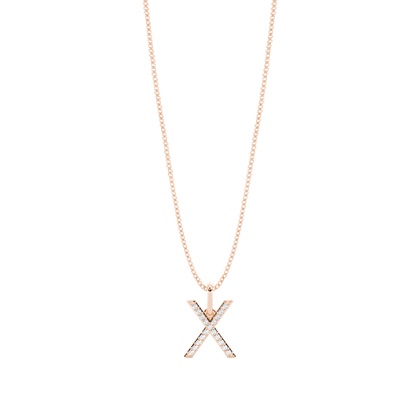 Rose Gold Initial Diamond Pendants