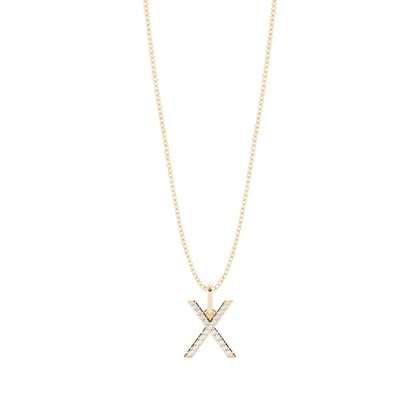 Yellow Gold Initial Diamond Pendants
