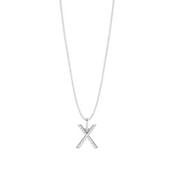 X Diamond Initial Pendant Necklace