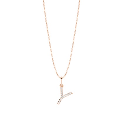Rose Gold Initial Diamond Pendants