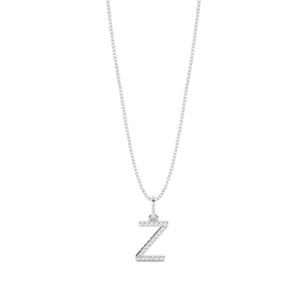 Z Diamond Initial Pendant Necklace