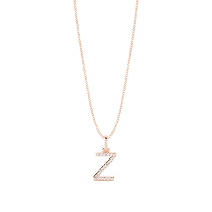 Rose Gold Initial Diamond Pendants