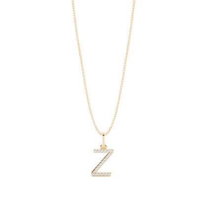 Yellow Gold Initial Diamond Pendants
