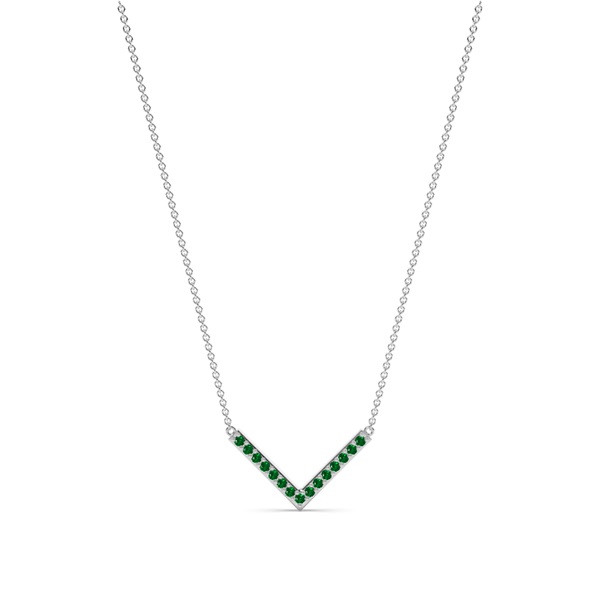 V' Shape Emerald Delicate Chain Necklace