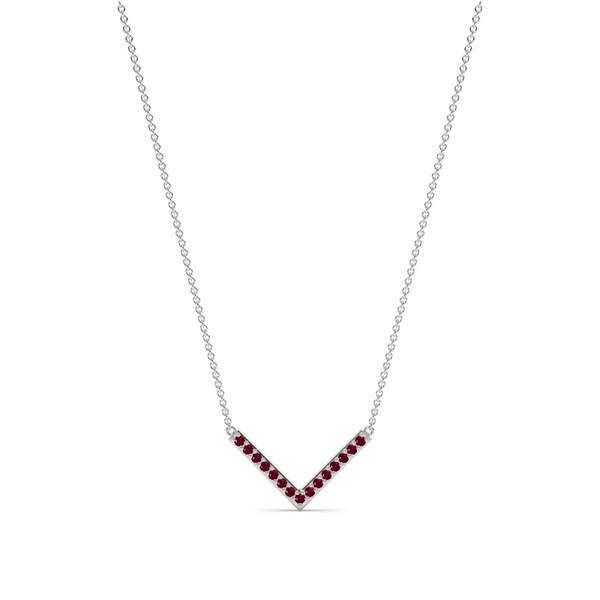 V' Shape Ruby Delicate Chain Necklace