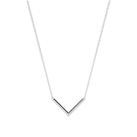 V' Form Blauer Saphir Zarte Kette Halskette“