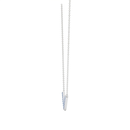 V' Form Blauer Saphir Zarte Kette Halskette“