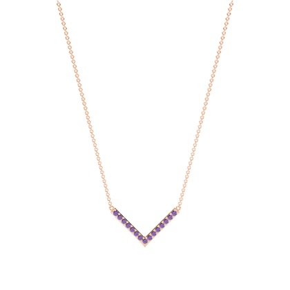 Jemný retízkový náhrdelník ve tvaru V'Amethyst