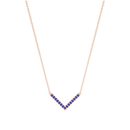 Jemný retízkový náhrdelník ve tvaru V' Tanzanite
