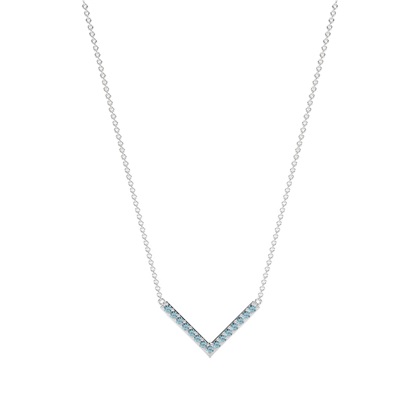Jemný retízkový náhrdelník ve tvaru V' Aquamarine