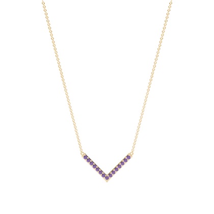 Jemný retízkový náhrdelník ve tvaru V'Amethyst