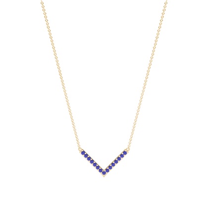 Jemný retízkový náhrdelník ve tvaru V' Tanzanite