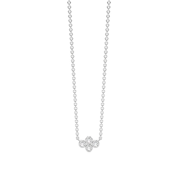 Round Bezel Setting Delicate Chain Necklace