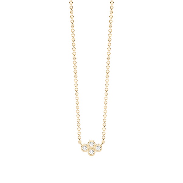 Round Bezel Setting Delicate Chain Necklace