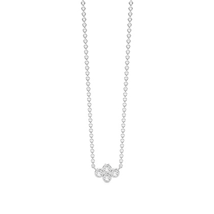 Round Bezel Setting Delicate Chain Necklace