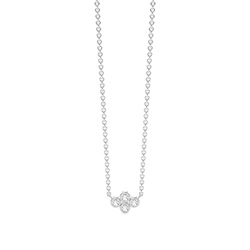 Round Bezel Setting Delicate Chain Necklace